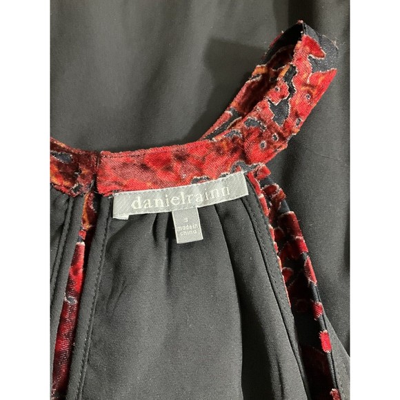 Daniel Rainn Womens Velour Tank Top Sz Small Red Witch Goth Fairy Grunge Floral - Picture 5 of 8